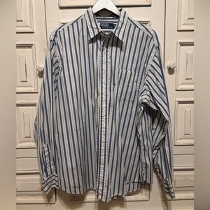 Polo Ralph Lauren Blue and White Striped Shirt